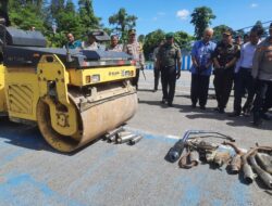 Satlantas Polresta Kendari Musnahkan 124 Knalpot Brong Hasil Razia