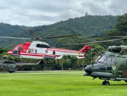 Persiapan Kedatangan Presiden Jokowi, Helikopter Super Tiba di Sultra