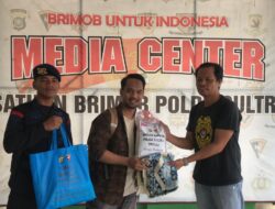 Brimob Polda Sultra Perkuat Sinergitas Bersama Insan Pers di Jumat Berkah