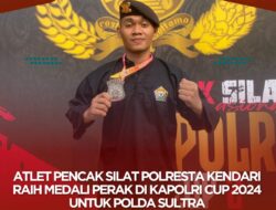 Anggota Polresta Kendari Raih Medali Perak Kejuaraan Pencak Silat Kapolri Cup 2024