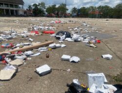 Ragam Sampah Berserakan Usai Kegiatan Konsolidasi Daerah Yang Dilaksanakan KPU Sultra di Eks MTQ Kendari