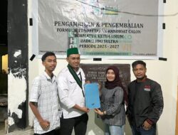Jelang Musda Ke-VII, Sarlan Lario Resmi Ambil Formulir Pendaftaran Calon Ketua Umum Badko HMI Sultra