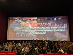 Perkuat Nilai Nasionalisme, Satgaswil Sultra Densus 88 Gelar Nobar Film Sayap-Sayap Patah 2 Bersama Masyarakat