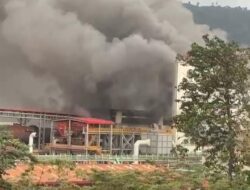 Pabrik Smelter PT CNI di Kolaka Terbakar, Kepulan Asap Hitam Membumbung Tinggi