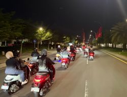 Asmo Sulsel Gelar Night Ride Bersama HASCI Makassar Chapter, Perkuat Kebersamaan dan Kampanye cari Aman
