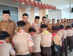 Lepas Kontingen Pramuka Konsel ke Jamnas XII 2026, Bupati Irham Kalenggo : Kalian Adalah Duta Daerah!